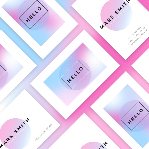 Pastel gradient business cards