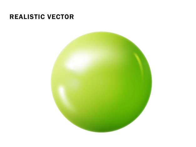 Free Vector pastel green ball realistic glossy 3d sphere ball isolated geometric figure of round sphere