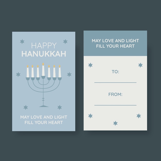 Pastel happy hanukkah gift tag