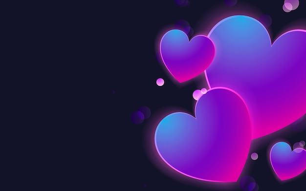 Pastel hearts background design vector