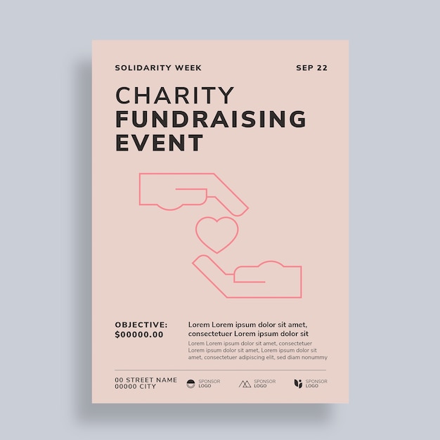 Pastel minimalist charity fundraising poster