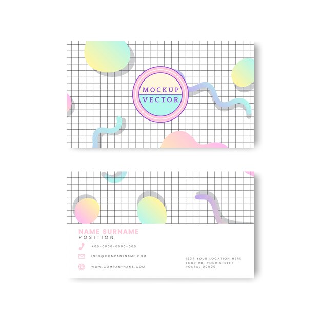 Pastel name card mockup 