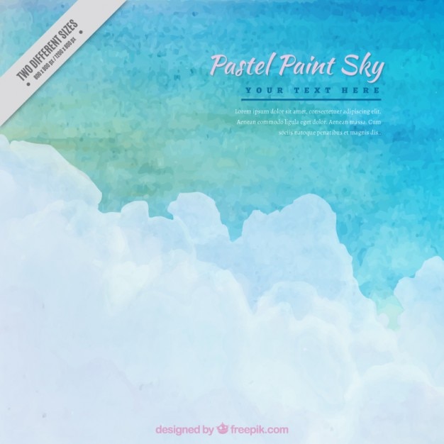 Free Vector pastel paint sky background in watercolor effect 