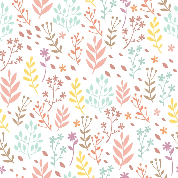 pastel pattern with plants