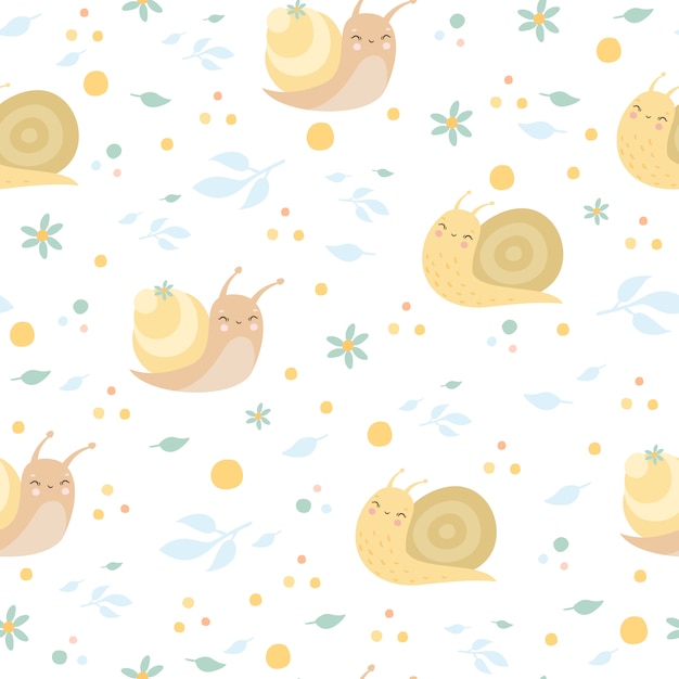 pastel pattern with snails