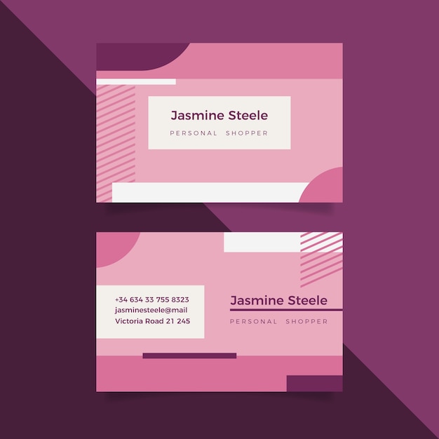 Pastel pink minimal business card template