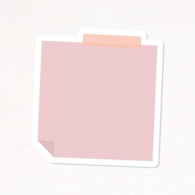 Pastel pink notepaper journal sticker vector