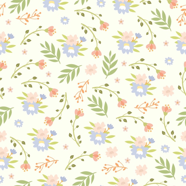 pastel plant seamless pattern