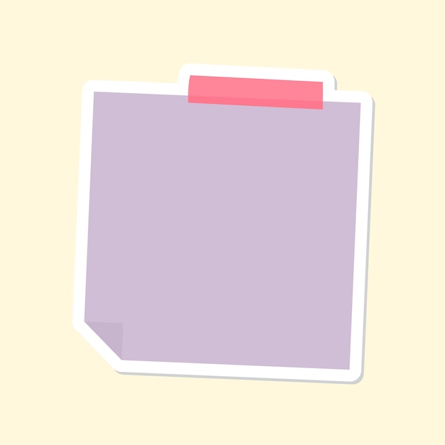 Pastel purple notepaper journal sticker vector