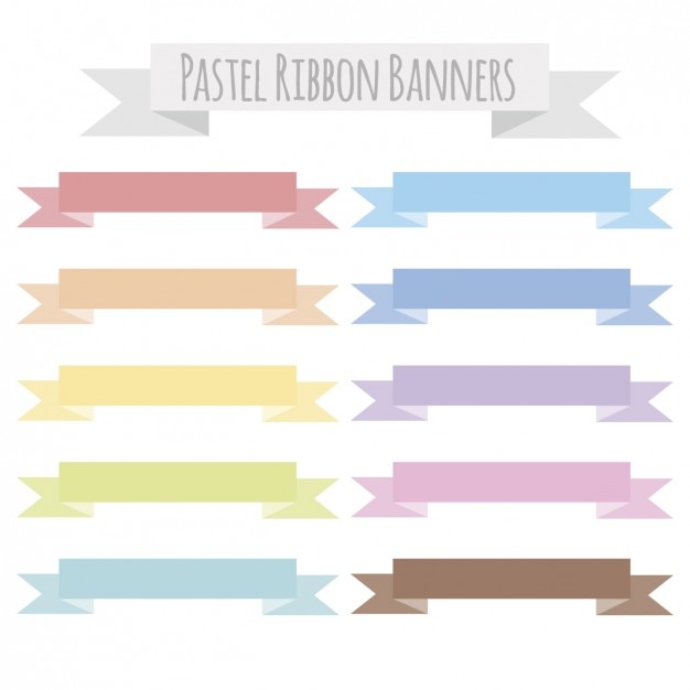 Pastel ribbon banners