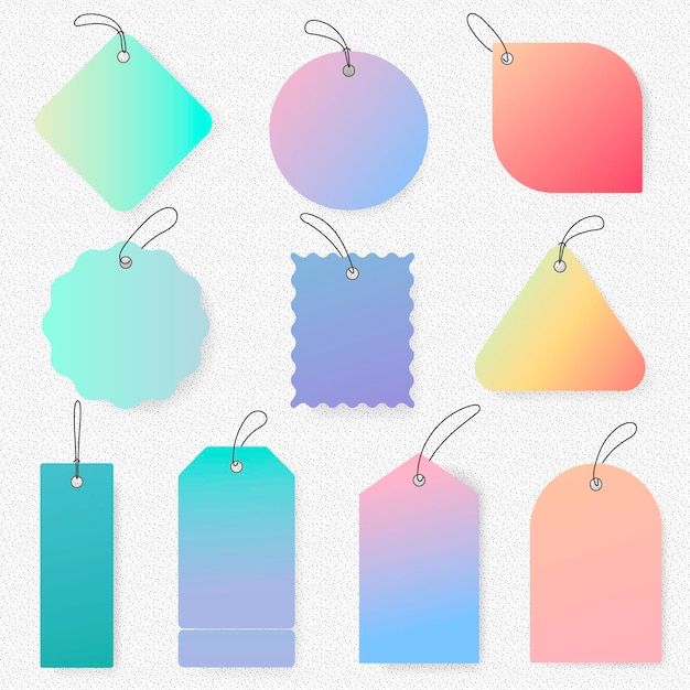 Free Vector pastel tag sticker, blank vector simple clipart text space collection