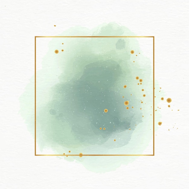 Free Vector pastel watercolor with golden frame