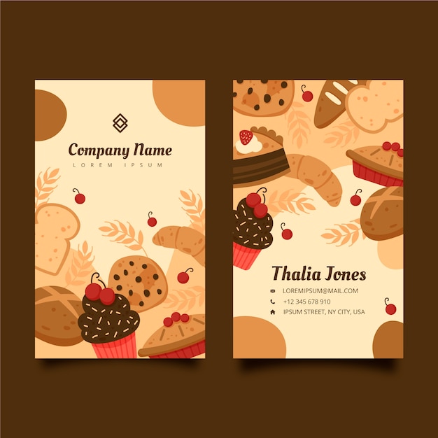 Free Vector pastry business card template