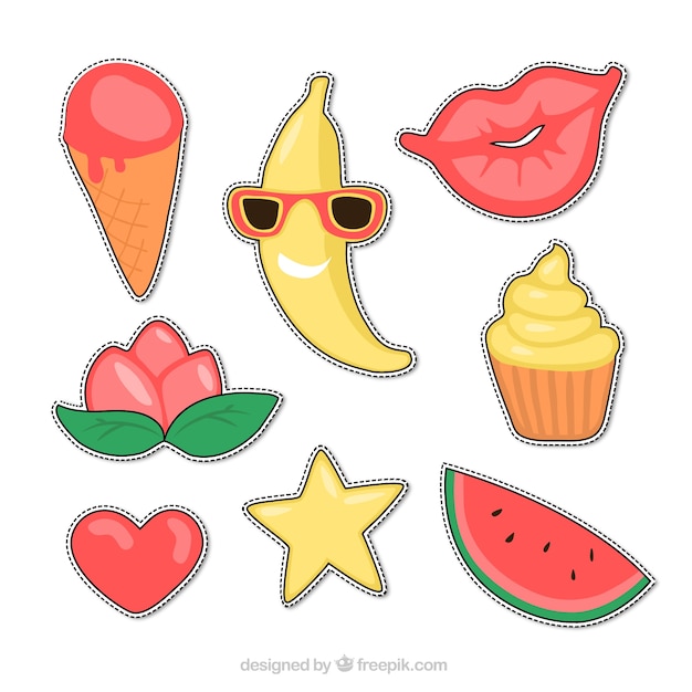 Free Vector patch set for summer