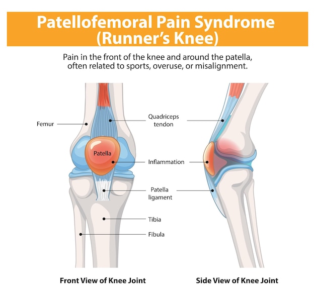 Free Vector patellofemoral pain syndrome illustration