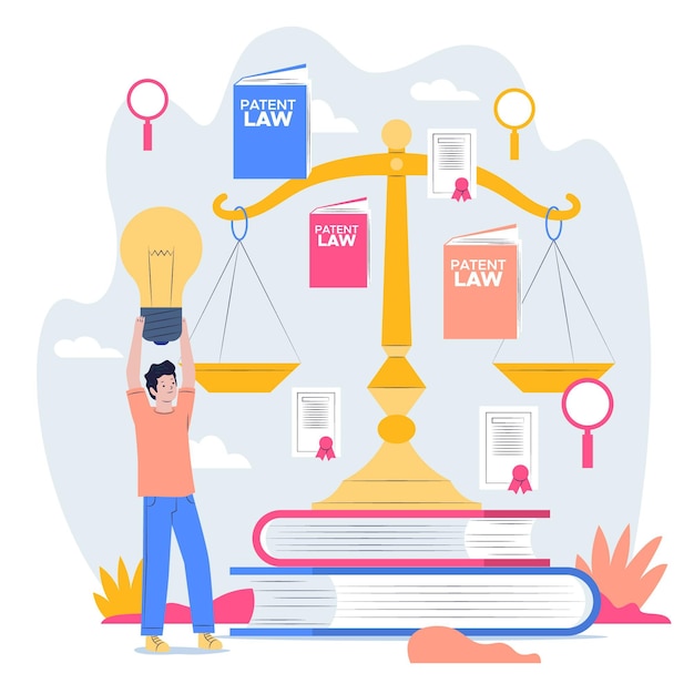 Free Vector patent law concept illustration