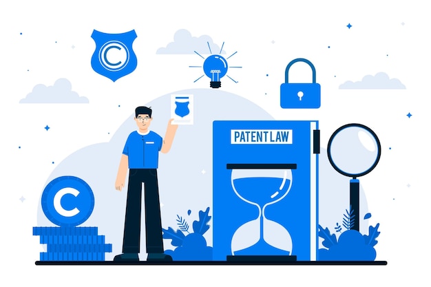 Free Vector patent law copyright illustration