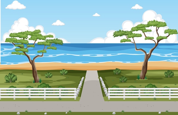 Free Vector pathway to the beach background