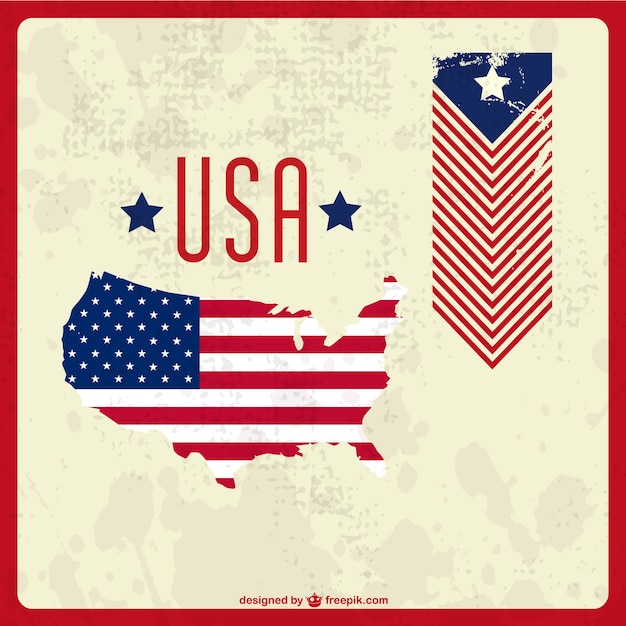 Free Vector patriotic usa map