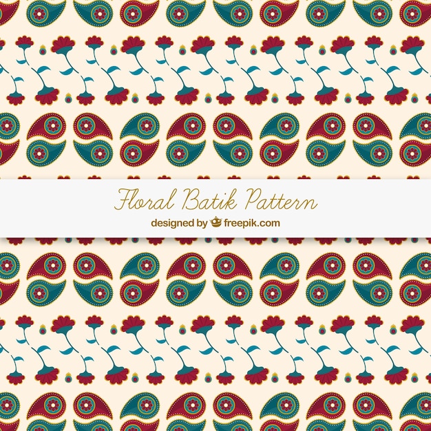 Free Vector pattern of abstract shapes and hand drawn flowers