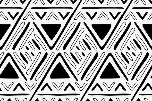 Free vector pattern background, ethnic seamless aztec design, black and white geometric style, vector