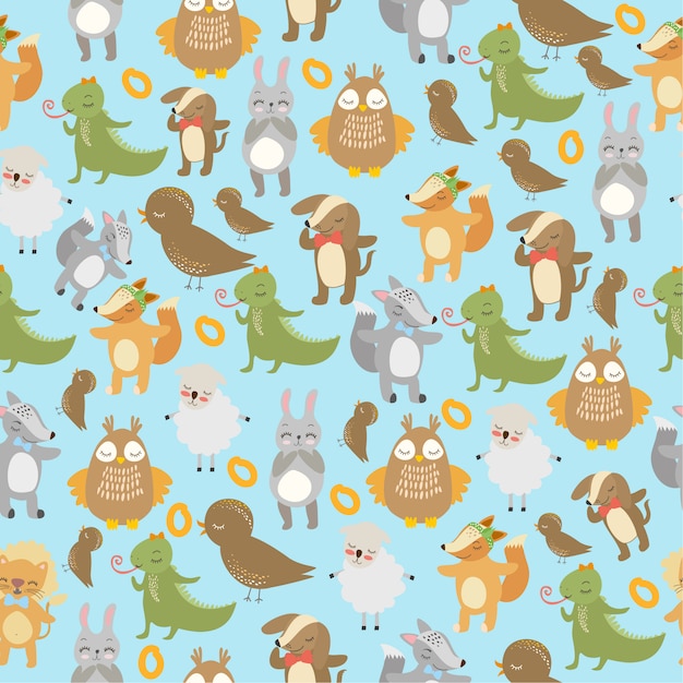 pattern birds and animals