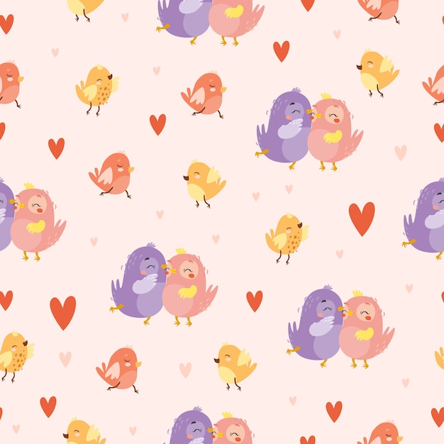 pattern of birds in love