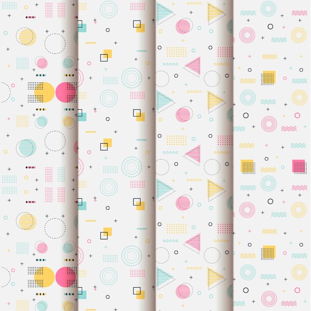 Free Vector pattern collection memphis style