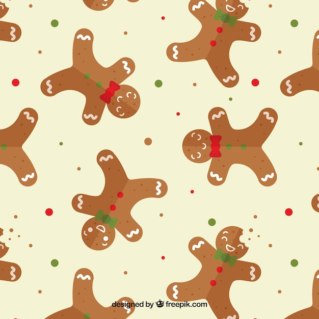 Free Vector pattern of cookies gingerbread 