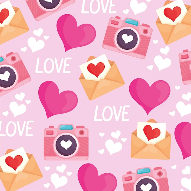 pattern of cute love icons