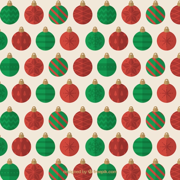 Pattern of red and green christmas balls 