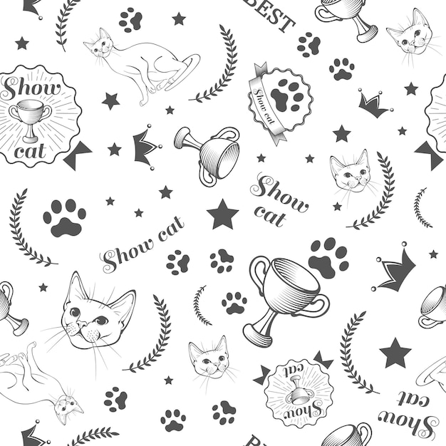 Free vector pattern on show cats