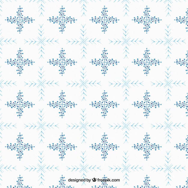 Pattern of snowflakes and floral details