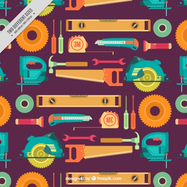 Free Vector pattern of tools in flat design 