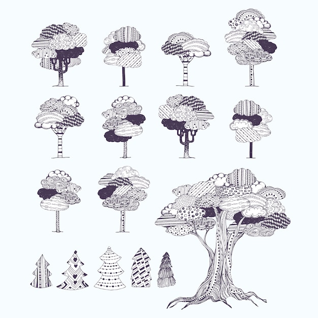 Free vector pattern tree collection