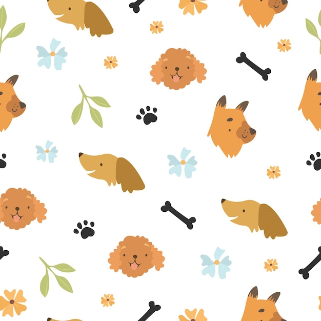 pattern with dog faces