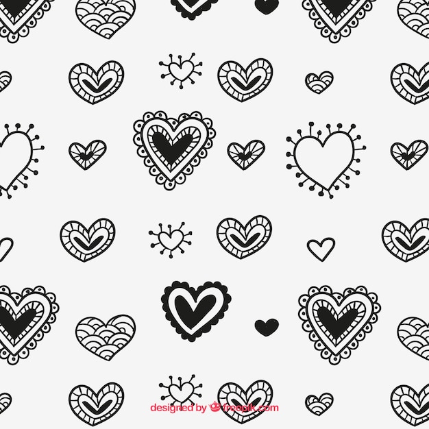 Pattern with ornamental hearts