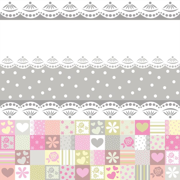 Pattern with roses and hearts