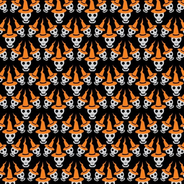 Free Vector pattern with skulls for halloween