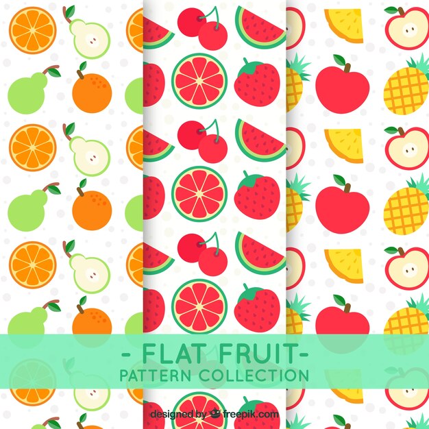 Patterns of fruits in flat design