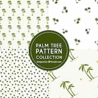 Free vector patterns of green palm trees collection