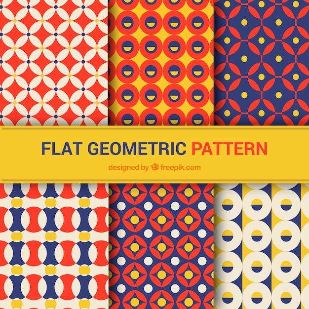 Patterns set of geometric shapes in flat design