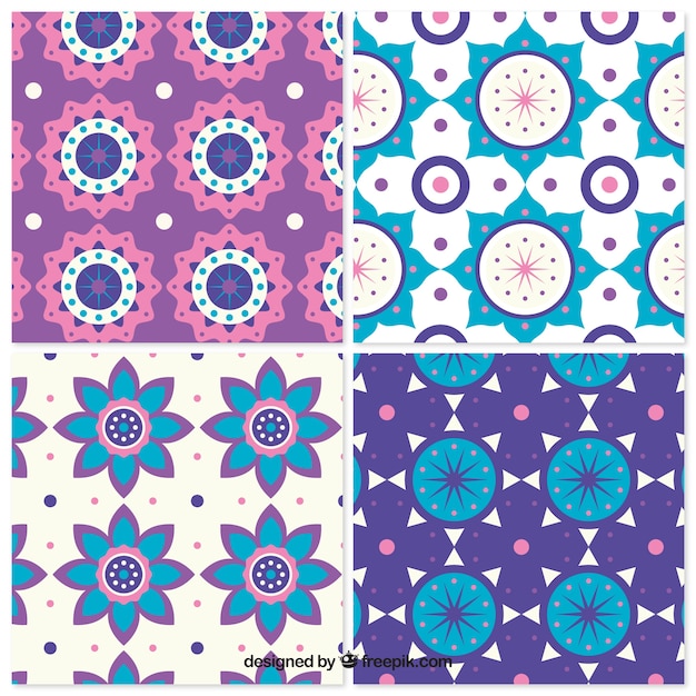 Free Vector patterns set of geometric shapes