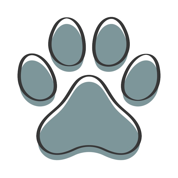 Free vector paw print hand drawn offset colours