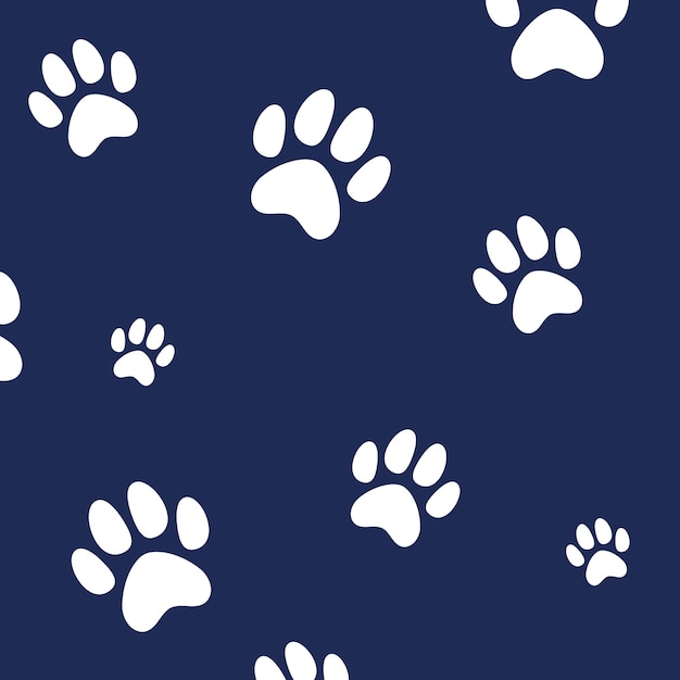 Free vector paw prints navy background