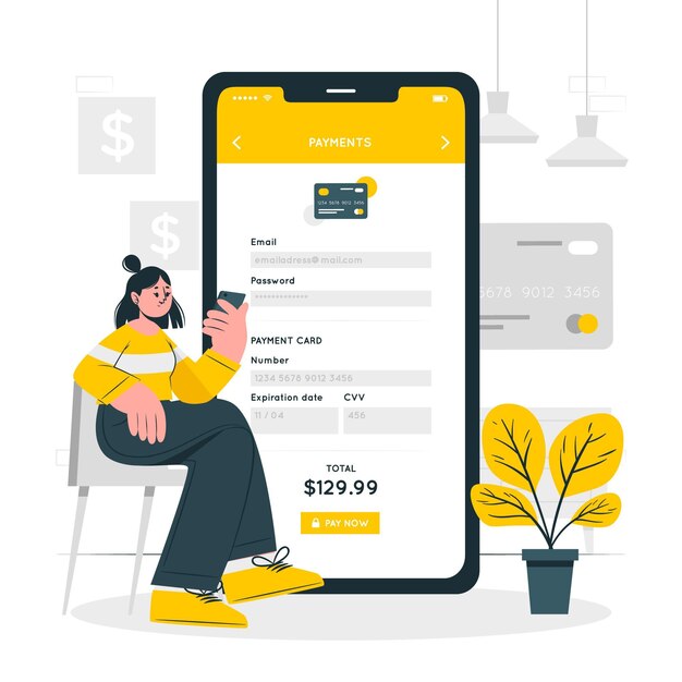 Payment information concept illustration