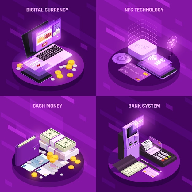 Free Vector payment methods isometric design concept