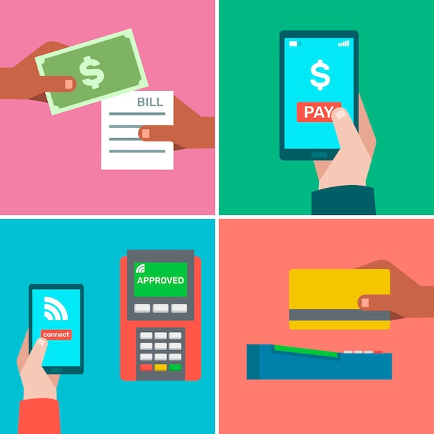 Payment methods with colorful style