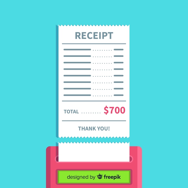 Free Vector payment receipt template with flat design