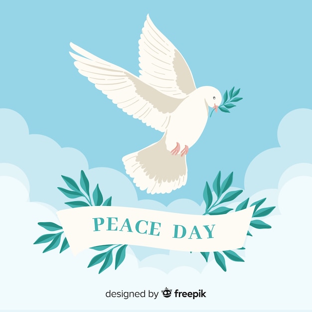 Peace day background with dove